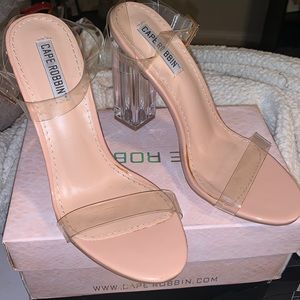 Beige with clear straps